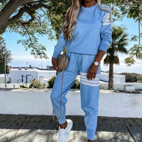 Tracksuit Long Sleeve O-Neck Tops + Casual Sport Outfit Fashion Sets